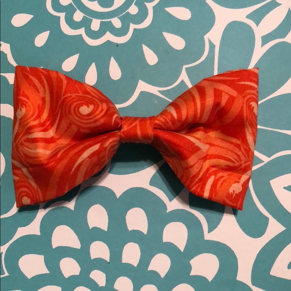 Orange print bow - Picture 1 of 1